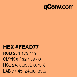 カラーコード: HEX #FEAD77 | qconv.com