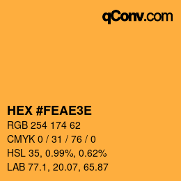 Farbcode: HEX #FEAE3E | qconv.com