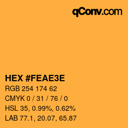 Color code: HEX #FEAE3E | qconv.com