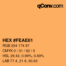 カラーコード: HEX #FEAE61 | qconv.com