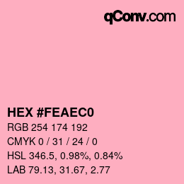 カラーコード: HEX #FEAEC0 | qconv.com