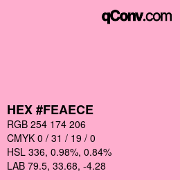 カラーコード: HEX #FEAECE | qconv.com