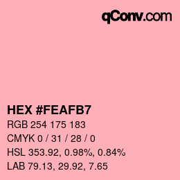 Color code: HEX #FEAFB7 | qconv.com