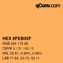 カラーコード: HEX #FEB05F | qconv.com
