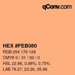 Color code: HEX #FEB080 | qconv.com