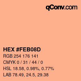 Color code: HEX #FEB08D | qconv.com