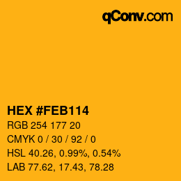 Color code: HEX #FEB114 | qconv.com