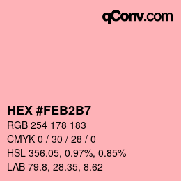 カラーコード: HEX #FEB2B7 | qconv.com