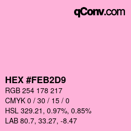 カラーコード: HEX #FEB2D9 | qconv.com