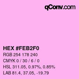 Color code: HEX #FEB2F0 | qconv.com