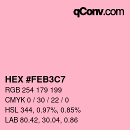 Color code: HEX #FEB3C7 | qconv.com