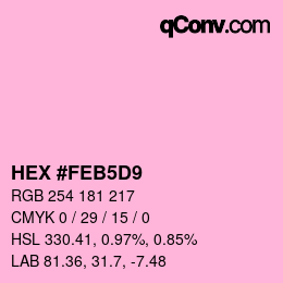 Color code: HEX #FEB5D9 | qconv.com