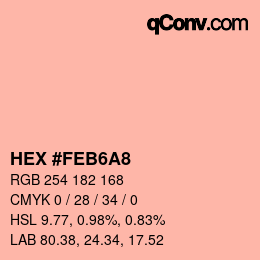 カラーコード: HEX #FEB6A8 | qconv.com