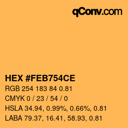 カラーコード: HEX #FEB754CE | qconv.com