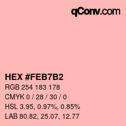 カラーコード: HEX #FEB7B2 | qconv.com