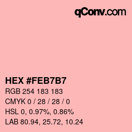 Color code: HEX #FEB7B7 | qconv.com