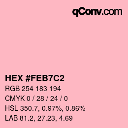 Color code: HEX #FEB7C2 | qconv.com