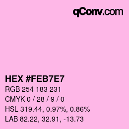 Color code: HEX #FEB7E7 | qconv.com