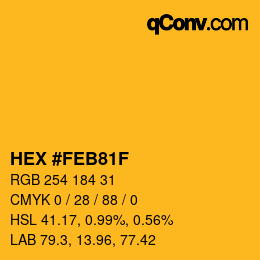 Color code: HEX #FEB81F | qconv.com