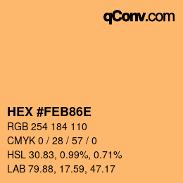 Color code: HEX #FEB86E | qconv.com
