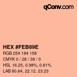 Color code: HEX #FEB89E | qconv.com