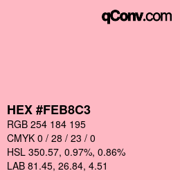Color code: HEX #FEB8C3 | qconv.com