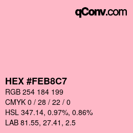 Color code: HEX #FEB8C7 | qconv.com