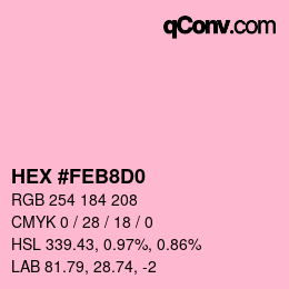 Color code: HEX #FEB8D0 | qconv.com