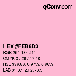Color code: HEX #FEB8D3 | qconv.com