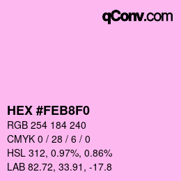 Color code: HEX #FEB8F0 | qconv.com