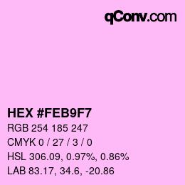 Color code: HEX #FEB9F7 | qconv.com