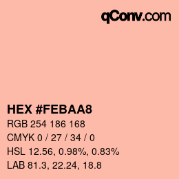 Color code: HEX #FEBAA8 | qconv.com