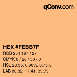 Color code: HEX #FEBB7F | qconv.com