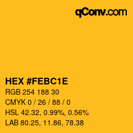 Color code: HEX #FEBC1E | qconv.com