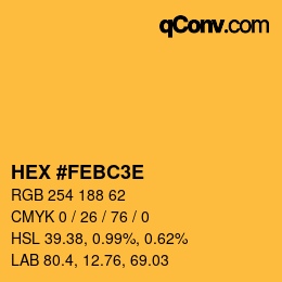カラーコード: HEX #FEBC3E | qconv.com