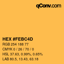 カラーコード: HEX #FEBC4D | qconv.com
