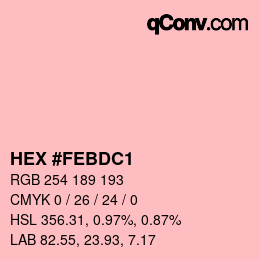 Color code: HEX #FEBDC1 | qconv.com
