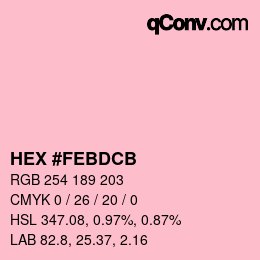 カラーコード: HEX #FEBDCB | qconv.com