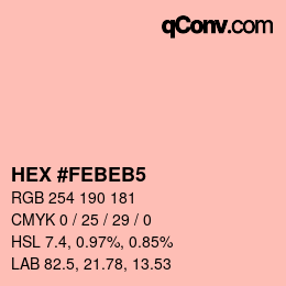 カラーコード: HEX #FEBEB5 | qconv.com
