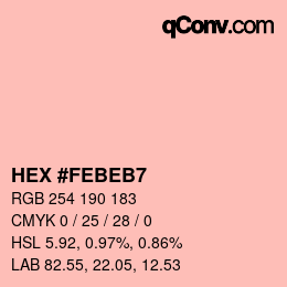 カラーコード: HEX #FEBEB7 | qconv.com