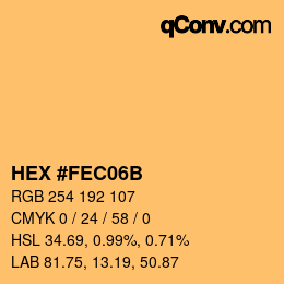 カラーコード: HEX #FEC06B | qconv.com