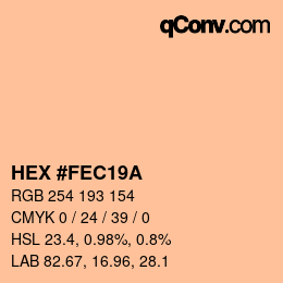 Código de color: HEX #FEC19A | qconv.com