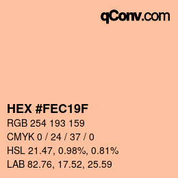 Color code: HEX #FEC19F | qconv.com