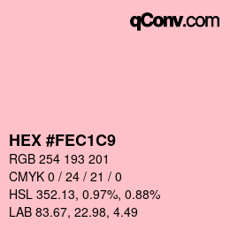 Color code: HEX #FEC1C9 | qconv.com
