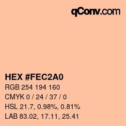 Color code: HEX #FEC2A0 | qconv.com