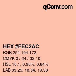 Color code: HEX #FEC2AC | qconv.com