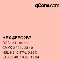 カラーコード: HEX #FEC2B7 | qconv.com