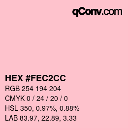 カラーコード: HEX #FEC2CC | qconv.com