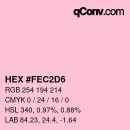 カラーコード: HEX #FEC2D6 | qconv.com