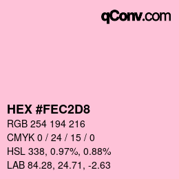 颜色代码: HEX #FEC2D8 | qconv.com